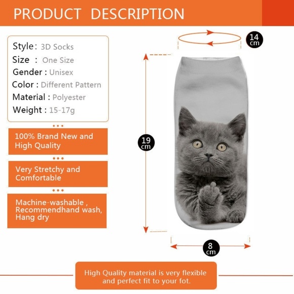 Brand New Funny Cat F*ck You Socks Kitten Prank - Picture 2 of 2